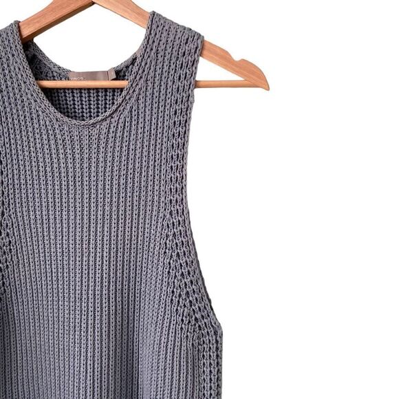Vince Italian Waffle Knit Sweater Vest - Pale Blue Size XS - Picture 8 of 13